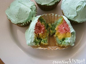 Rainbow Filled Cupcakes