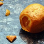An orange makes the beak