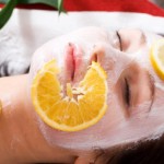 "Facial Mask with Lemon Slices."